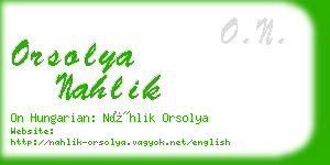 orsolya nahlik business card